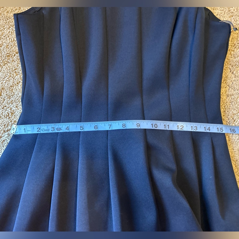 Vince Camuto Navy Midi Dress with Hot Pink Hem, Sleeveless Size 12 - Picture 10 of 11